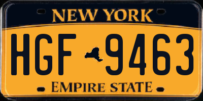 NY license plate HGF9463