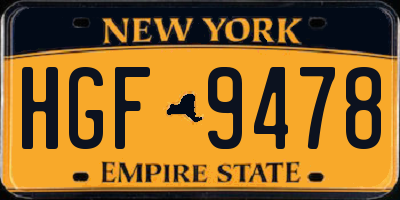 NY license plate HGF9478