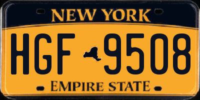NY license plate HGF9508