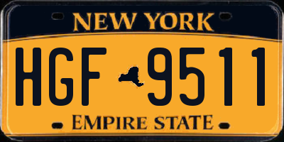 NY license plate HGF9511