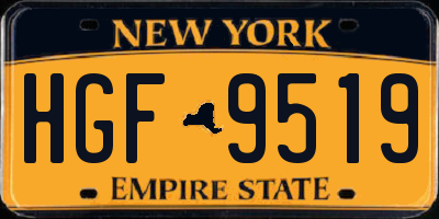 NY license plate HGF9519