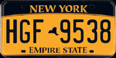 NY license plate HGF9538
