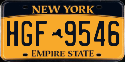 NY license plate HGF9546