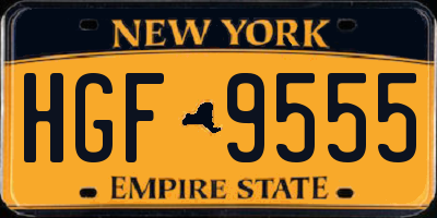 NY license plate HGF9555