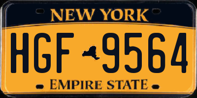 NY license plate HGF9564