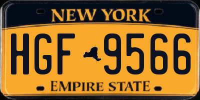 NY license plate HGF9566