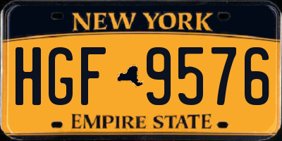 NY license plate HGF9576