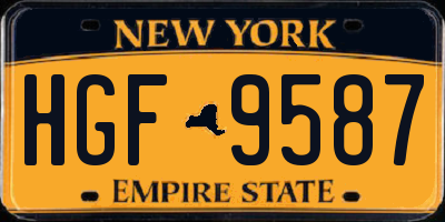 NY license plate HGF9587