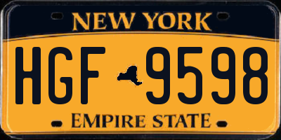 NY license plate HGF9598