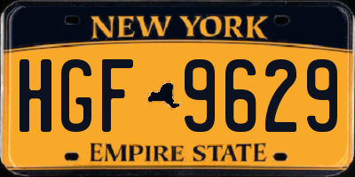 NY license plate HGF9629