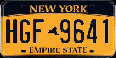 NY license plate HGF9641