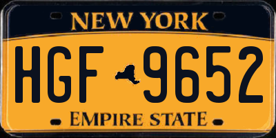 NY license plate HGF9652
