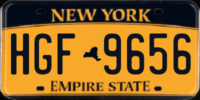 NY license plate HGF9656
