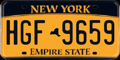 NY license plate HGF9659