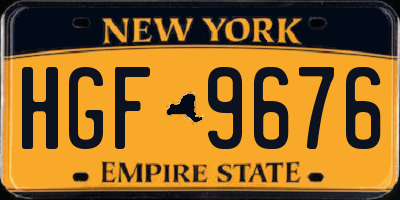 NY license plate HGF9676