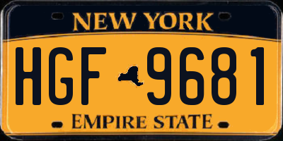 NY license plate HGF9681