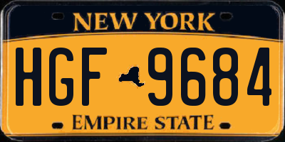 NY license plate HGF9684