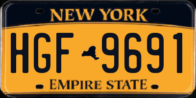 NY license plate HGF9691
