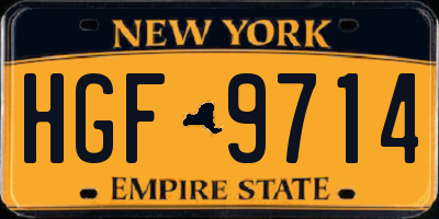 NY license plate HGF9714