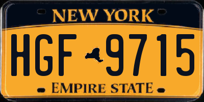 NY license plate HGF9715