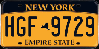 NY license plate HGF9729