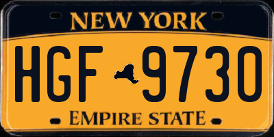 NY license plate HGF9730