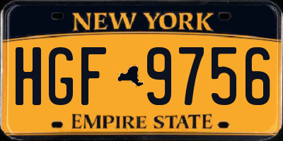 NY license plate HGF9756
