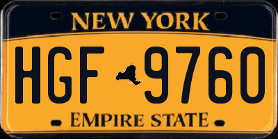 NY license plate HGF9760