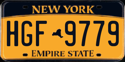 NY license plate HGF9779