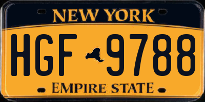 NY license plate HGF9788