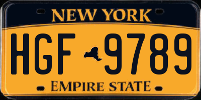 NY license plate HGF9789