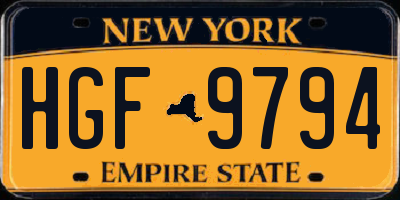 NY license plate HGF9794