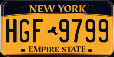 NY license plate HGF9799
