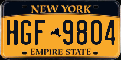NY license plate HGF9804