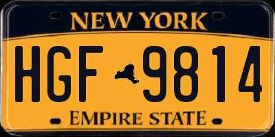 NY license plate HGF9814