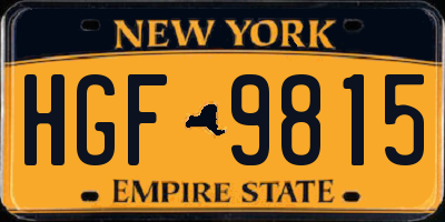 NY license plate HGF9815