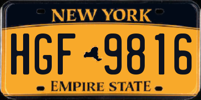 NY license plate HGF9816