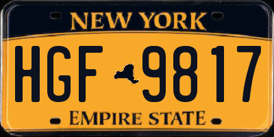 NY license plate HGF9817