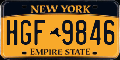 NY license plate HGF9846