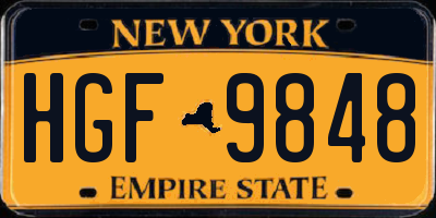 NY license plate HGF9848