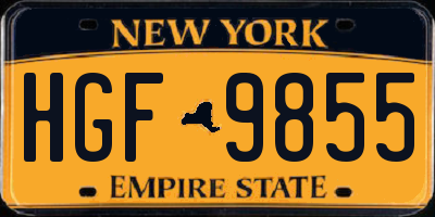 NY license plate HGF9855
