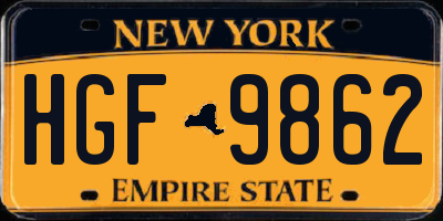 NY license plate HGF9862