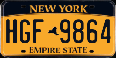 NY license plate HGF9864