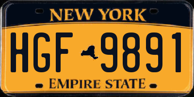 NY license plate HGF9891