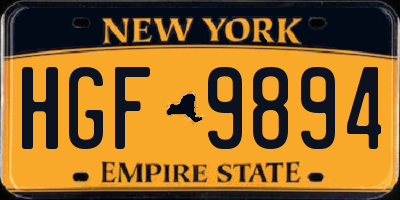 NY license plate HGF9894