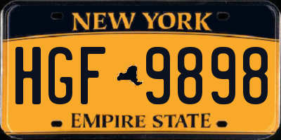 NY license plate HGF9898