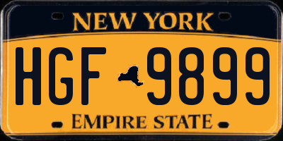 NY license plate HGF9899