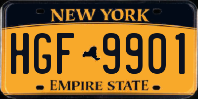 NY license plate HGF9901