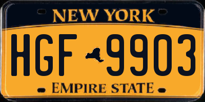 NY license plate HGF9903