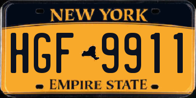 NY license plate HGF9911